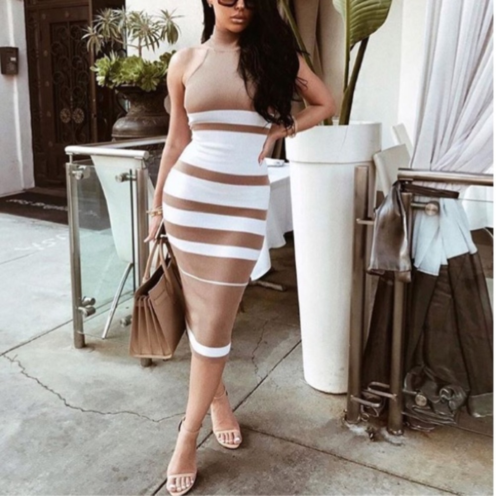 Bodycon Turtleneck Midi Dress